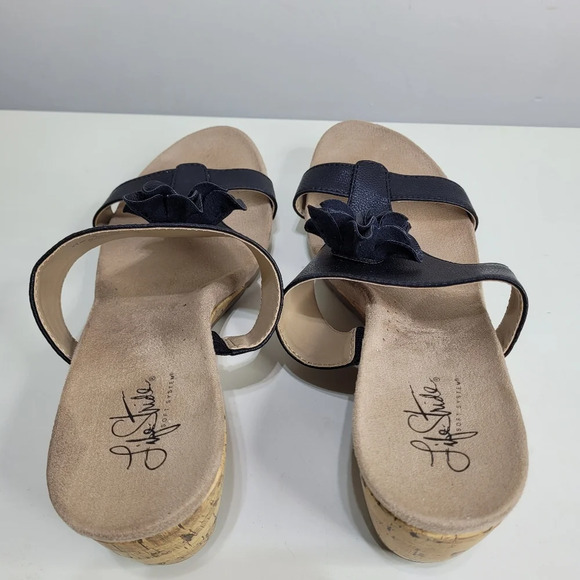 LifeStride Notice Black Nala Wedge Sandal Size Women's 11 with Box - Picture 5 of 14